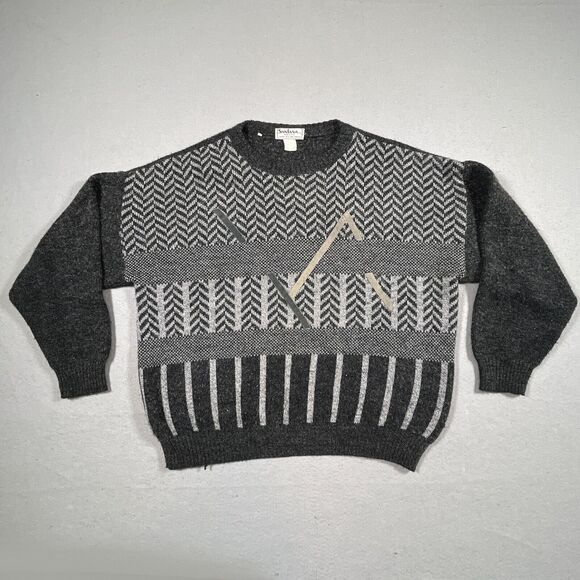 VTG Santana Ltd St John Sweater Pullover‎ Gray Made In Italy Art Deco Wool Blend - Picture 1 of 13